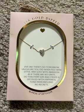Target 14K Gold Dipped Heart Necklace - Pink Box